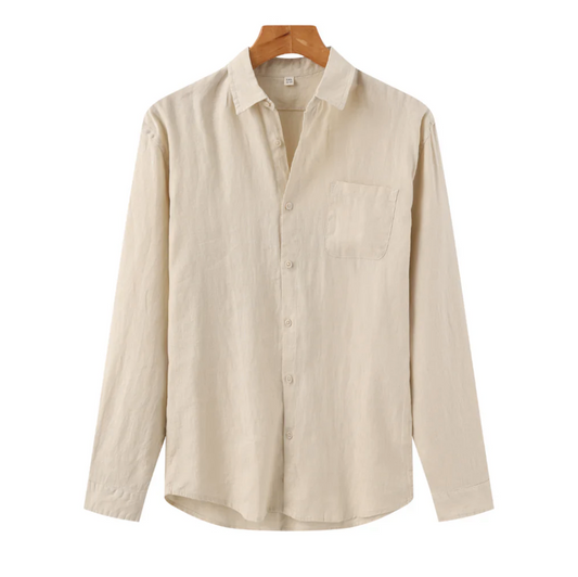 Cotton-Linen Long-Sleeve Shirt | Breathable & Stylish