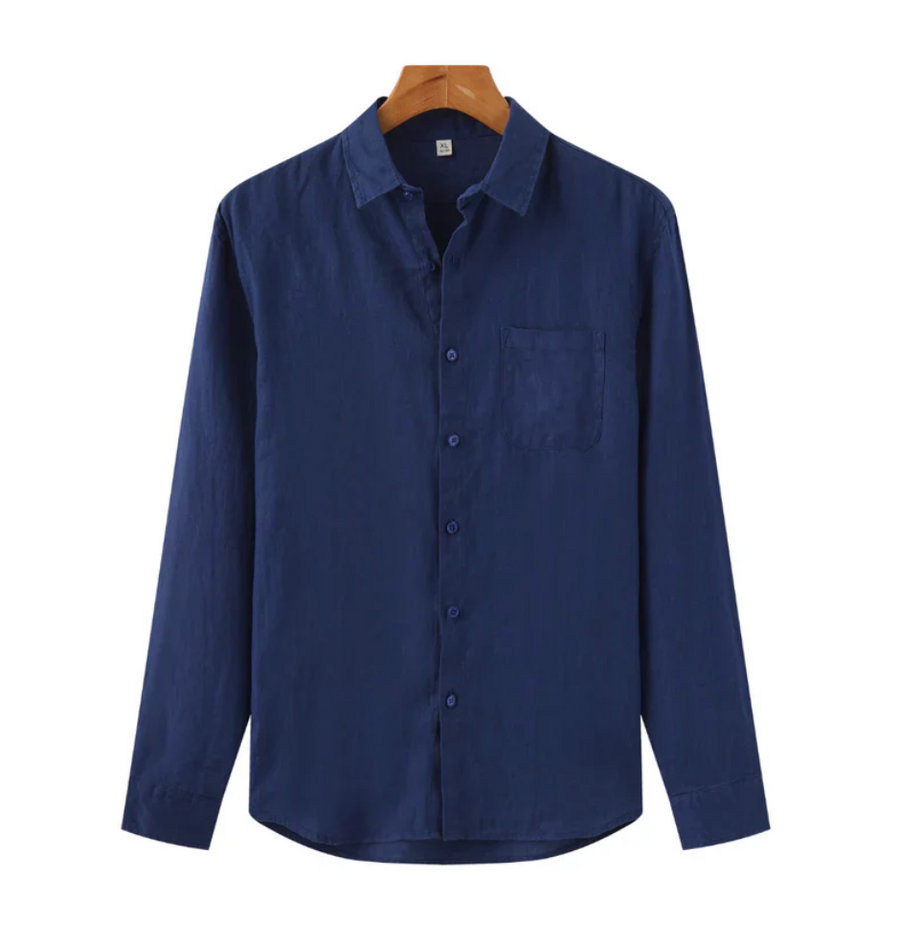 Cotton-Linen Long-Sleeve Shirt | Breathable & Stylish