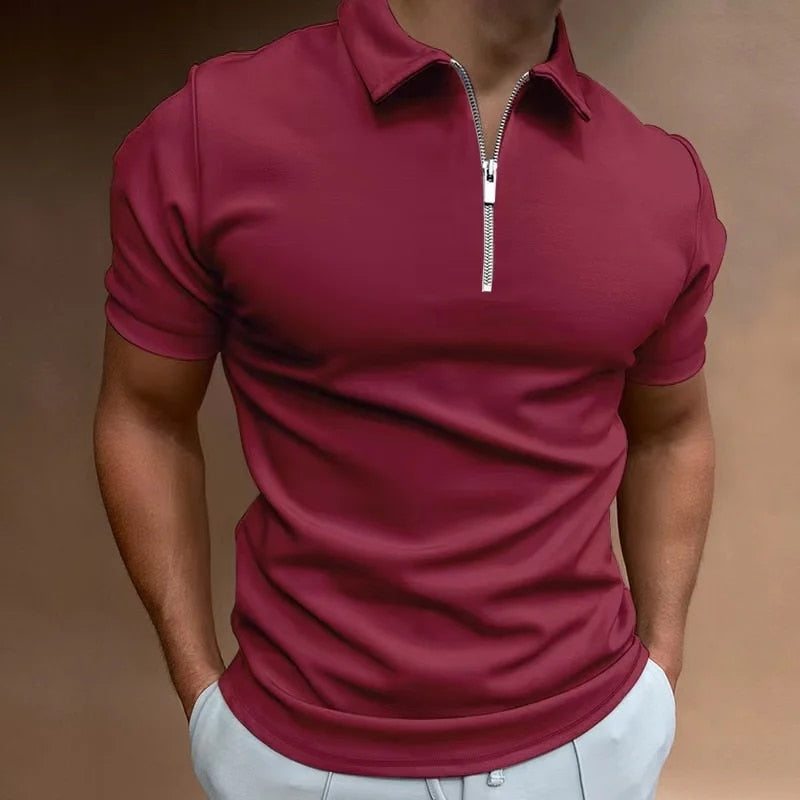 Men’s Zip Polo Shirt | Slim Fit | Stylish & Breathable