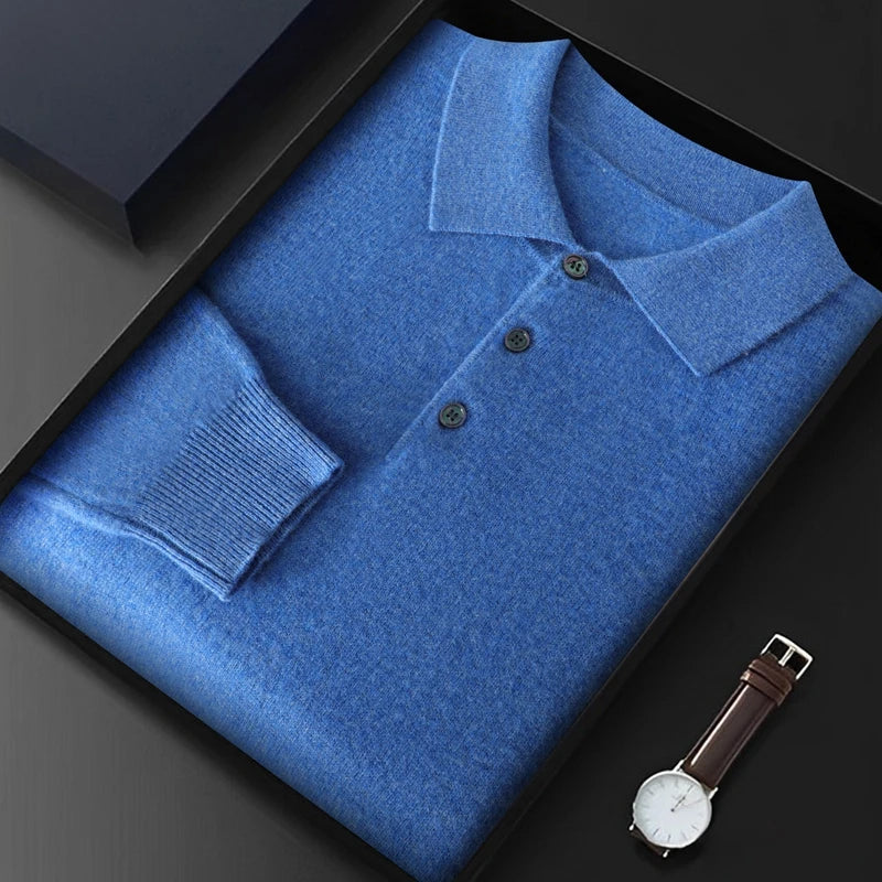 Long-Sleeve Knit Polo | Elegant & Comfortable | Smart-Casual Essential