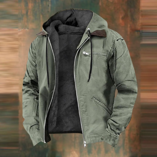 Men’s Fleece-Lined Jacket | Warm & Durable | Hooded Outdoor Wear