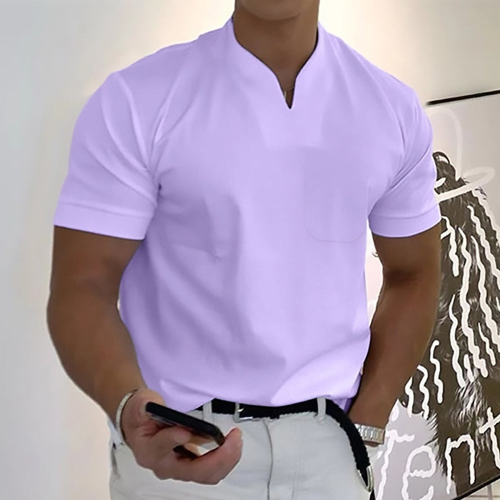 Men’s V-Cut Polo Shirt | Short Sleeve | Stylish & Comfortable