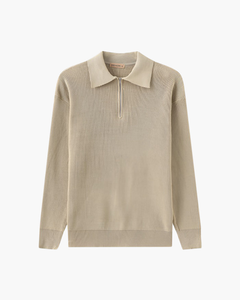 Zip-Collar Sweater | Cotton Blend | Modern & Versatile