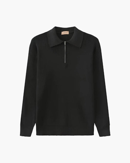 Zip-Collar Sweater | Cotton Blend | Modern & Versatile