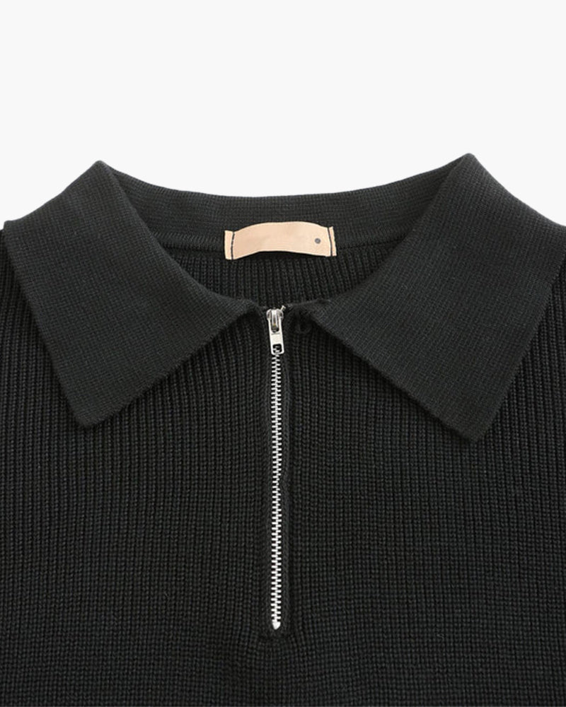 Zip-Collar Sweater | Cotton Blend | Modern & Versatile