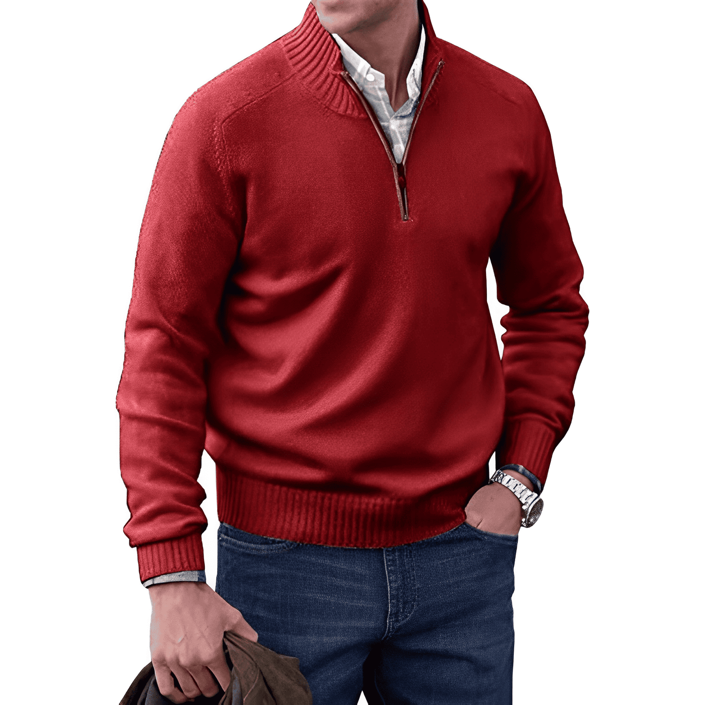 Men's Quarter-Zip Sweater | Cotton Blend | Smart & Versatile