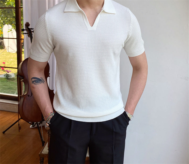 Knitted Open-Collar Polo | Retro-Inspired & Breathable | Smart-Casual Essential