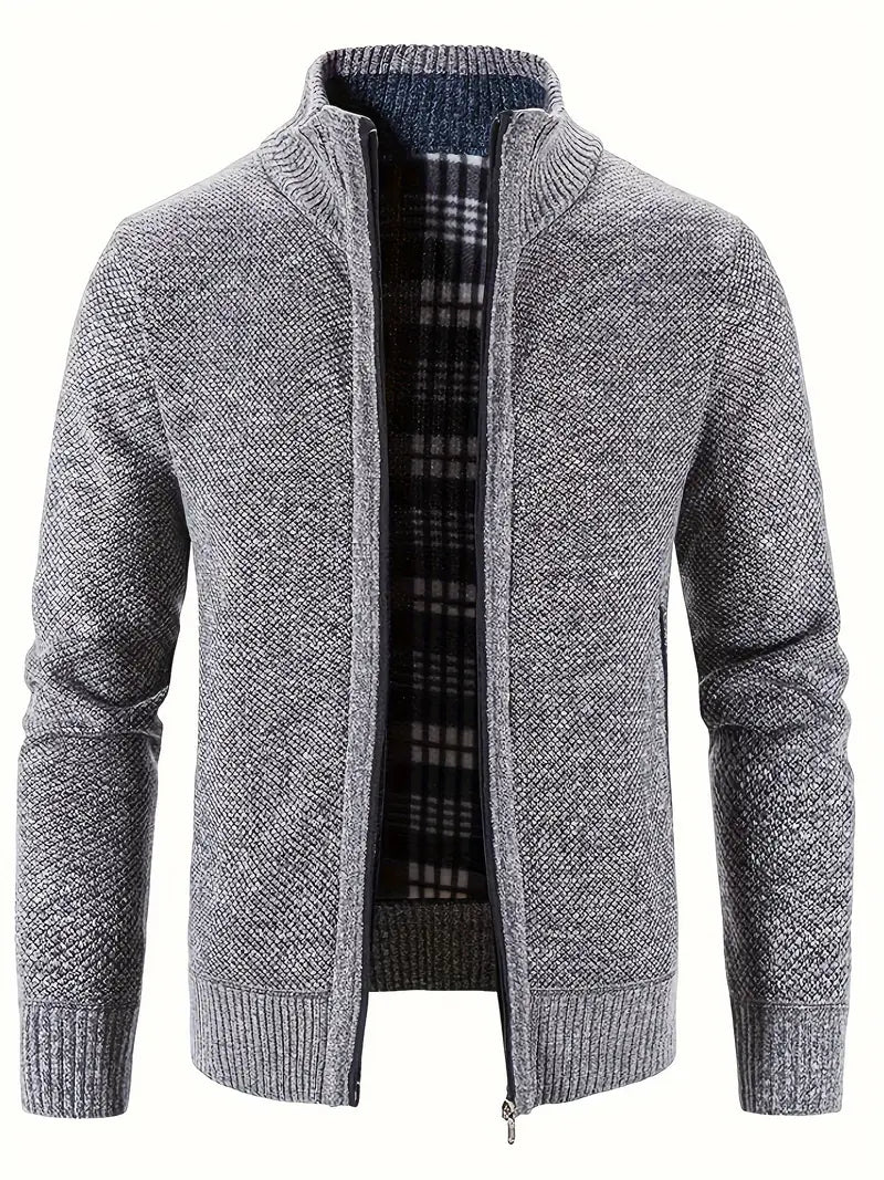 Men’s Knitted Jacket | Warm & Stylish | Zip-Up Wool Blend