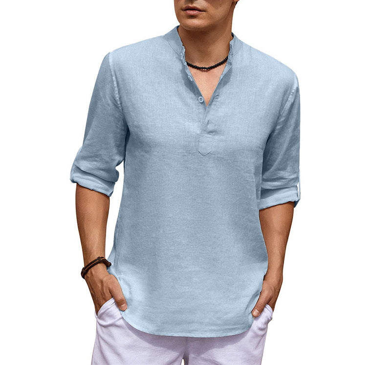 Linen Henley Shirt | Men's | Lightweight & Stylish