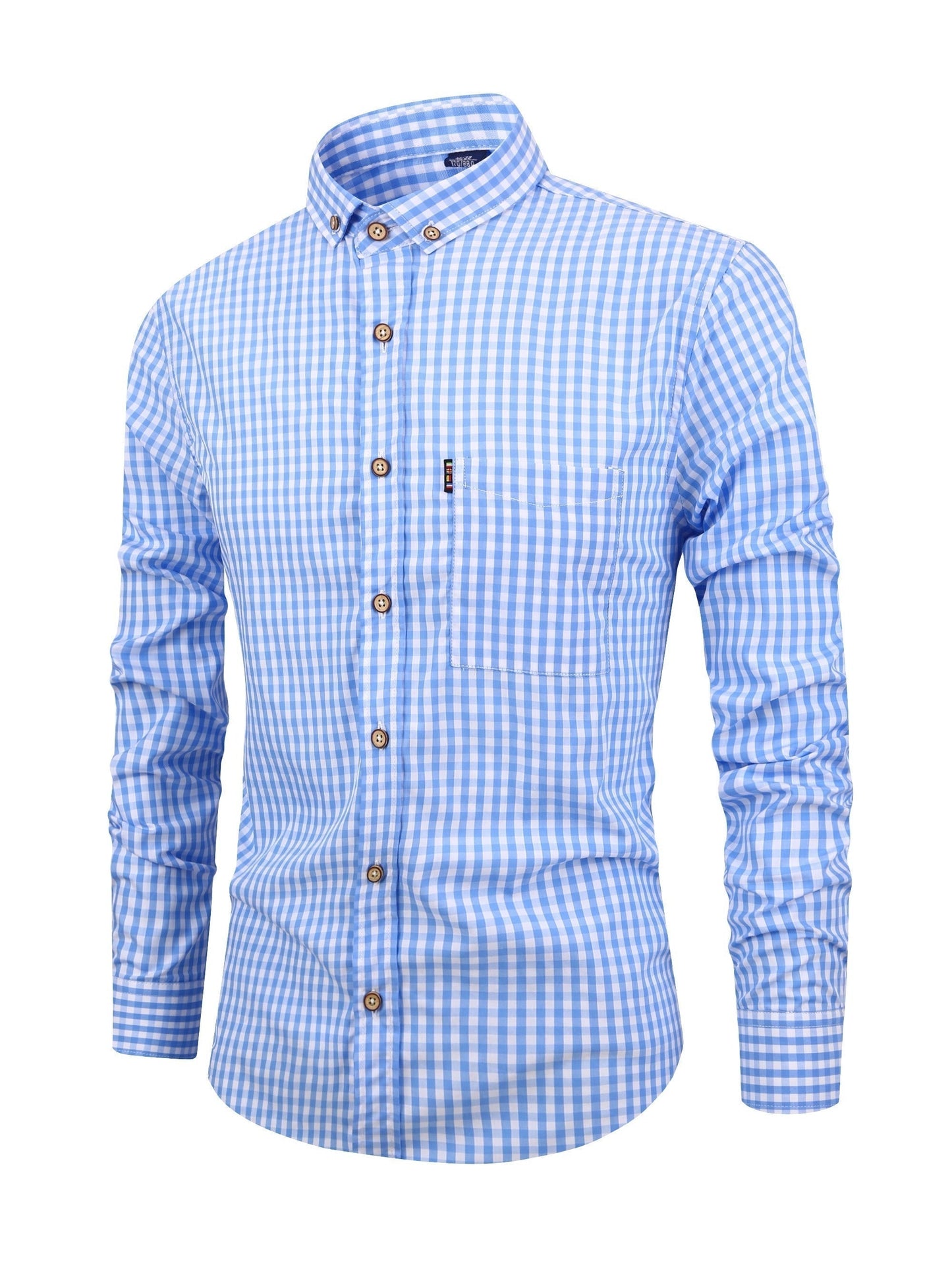 Checkered Long-Sleeve Shirt | Cotton Blend | Classic & Versatile