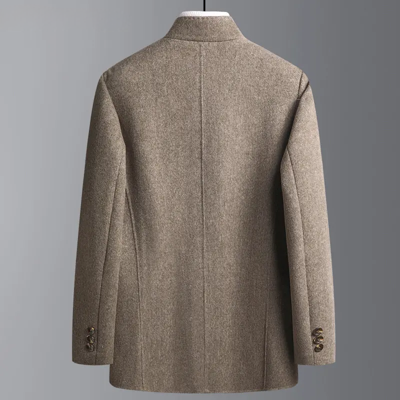 Wool Blend Coat | Stand Collar | Elegant & Warm