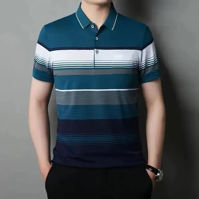 Men’s Striped Polo Shirt | Breathable & Stylish | Smart-Casual