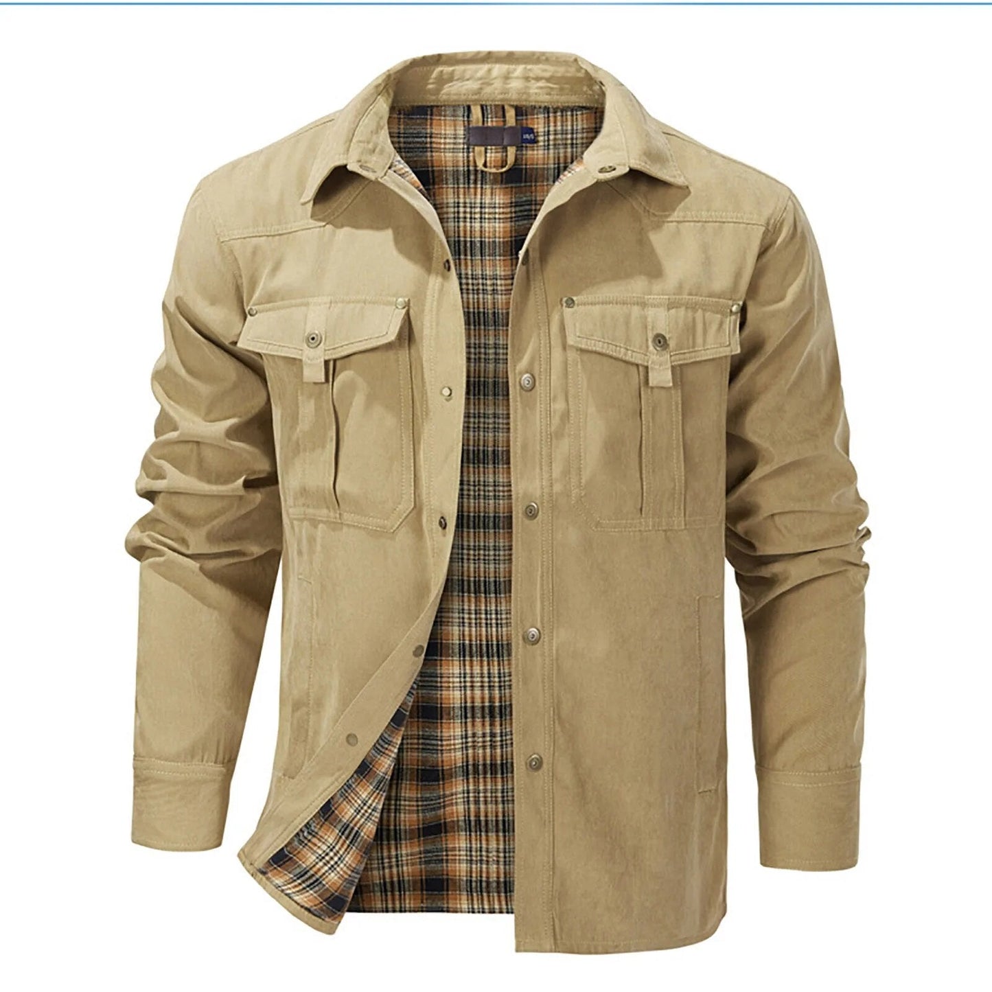 Men’s Flannel Jacket | Fleece-Lined | Warm & Durable