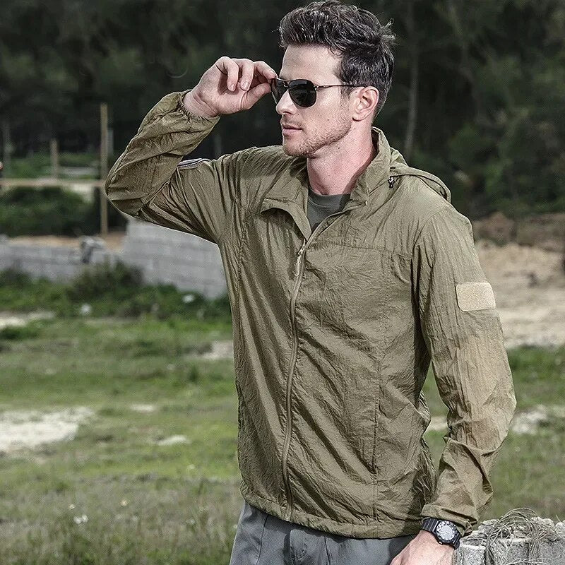 Men’s Tactical Windbreaker | Water-Resistant | Lightweight Outdoor Jacket