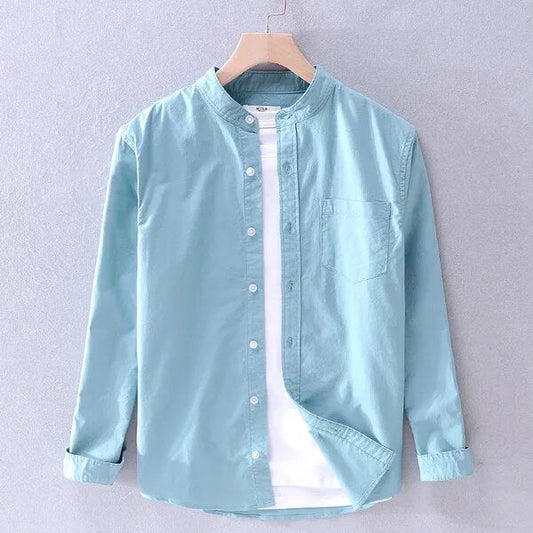 Men’s Mandarin Collar Shirt | Long Sleeve | Smart & Casual