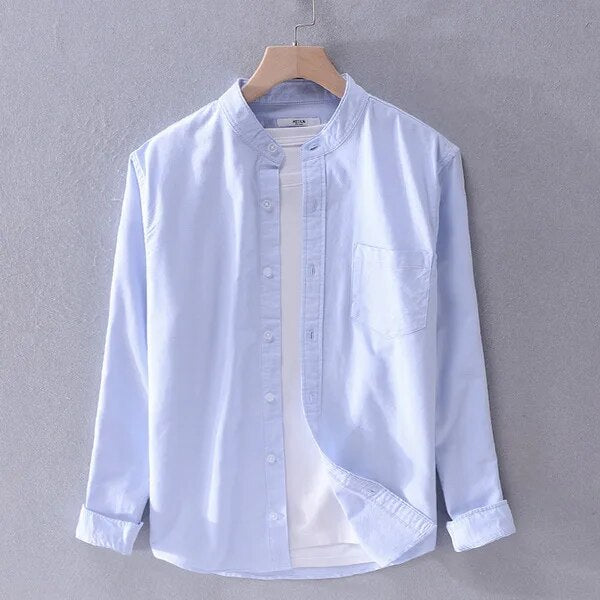 Men’s Mandarin Collar Shirt | Long Sleeve | Smart & Casual