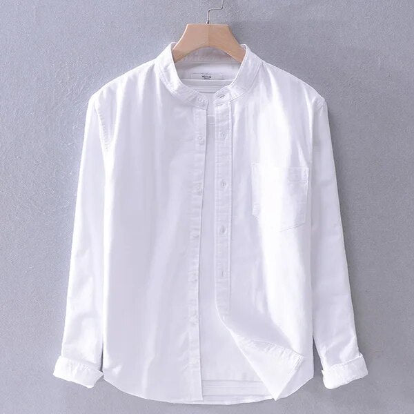 Men’s Mandarin Collar Shirt | Long Sleeve | Smart & Casual