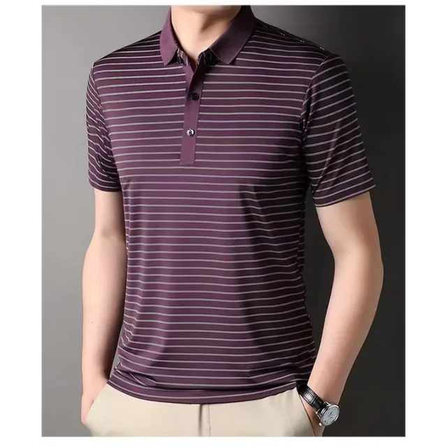 Men’s Striped Polo Shirt | Breathable & Stylish | Smart-Casual