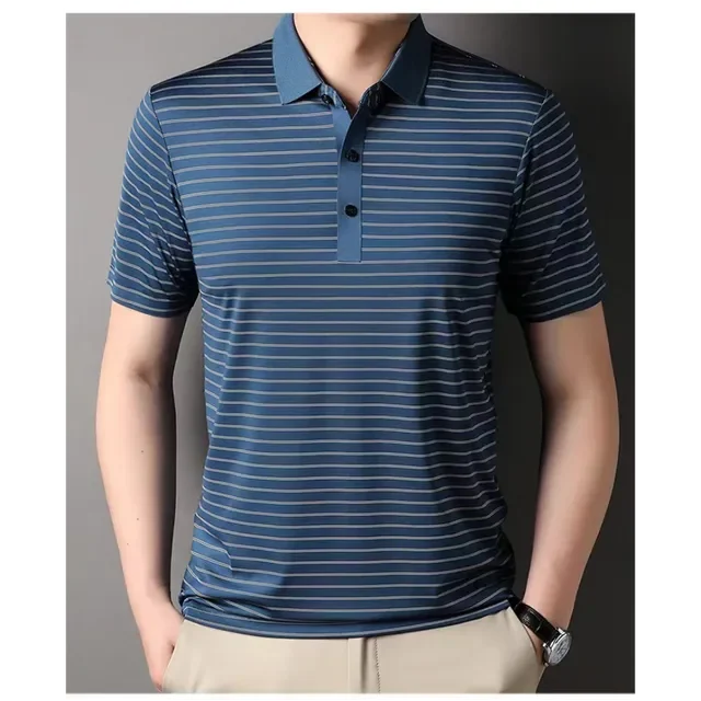 Men’s Striped Polo Shirt | Breathable & Stylish | Smart-Casual