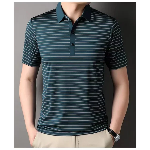 Men’s Striped Polo Shirt | Breathable & Stylish | Smart-Casual