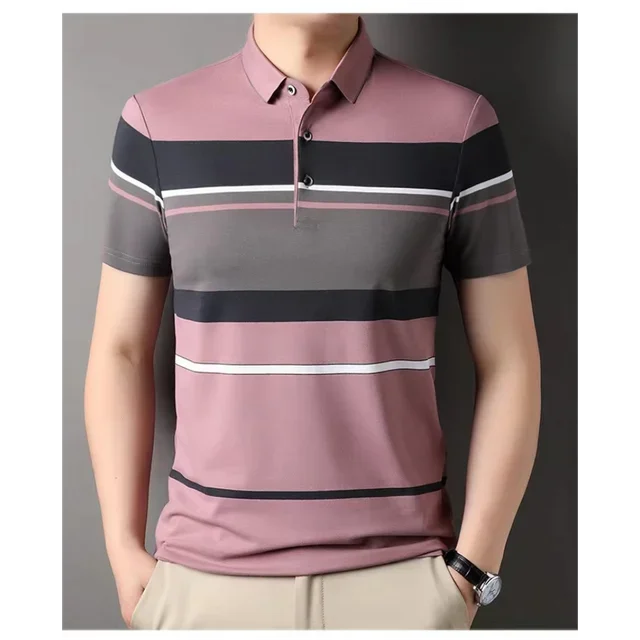 Men’s Striped Polo Shirt | Breathable & Stylish | Smart-Casual