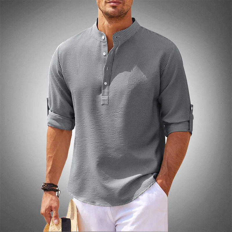 Linen Henley Shirt | Lightweight & Breathable | Casual Elegance