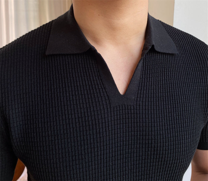 Knitted Open-Collar Polo | Retro-Inspired & Breathable | Smart-Casual Essential