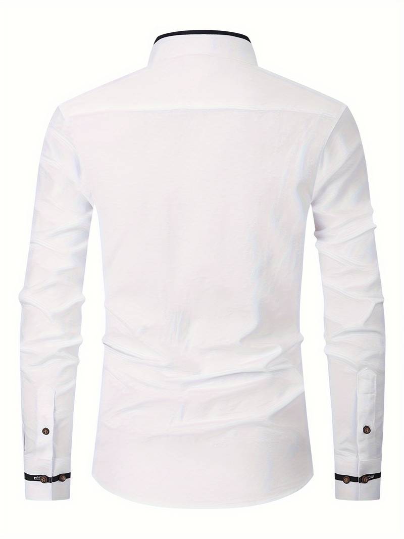 Mandarin Collar Shirt | Cotton Blend | Modern & Sophisticated