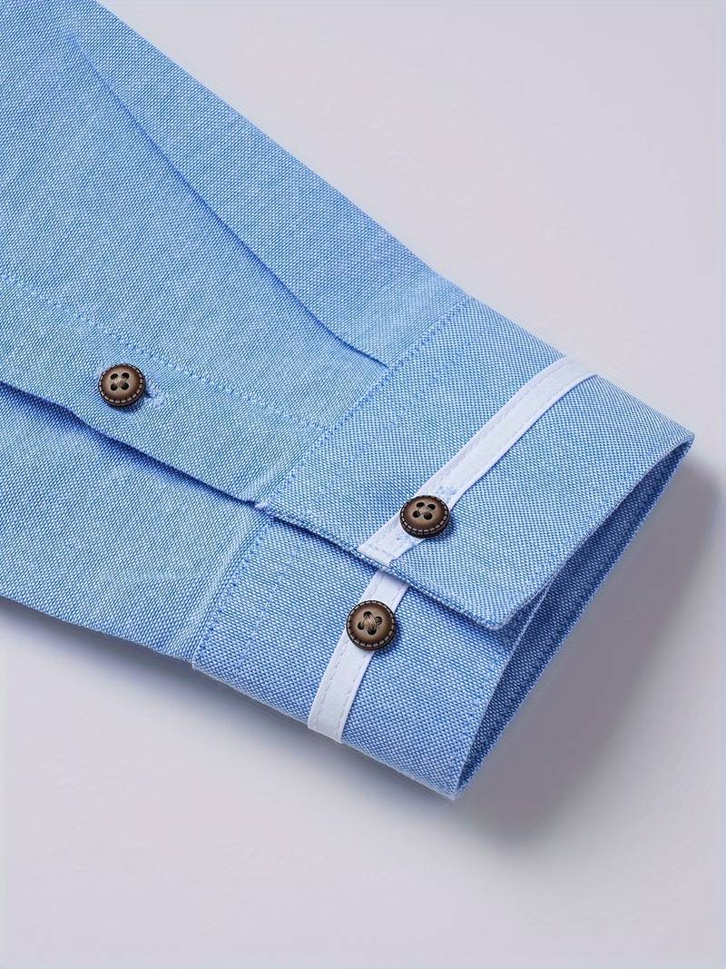 Mandarin Collar Shirt | Cotton Blend | Modern & Sophisticated