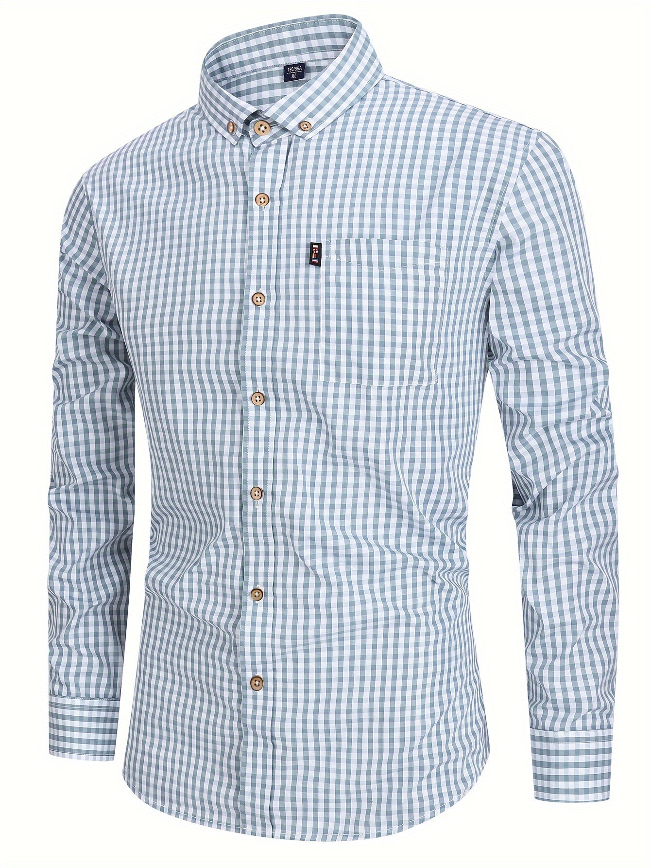 Checkered Long-Sleeve Shirt | Cotton Blend | Classic & Versatile