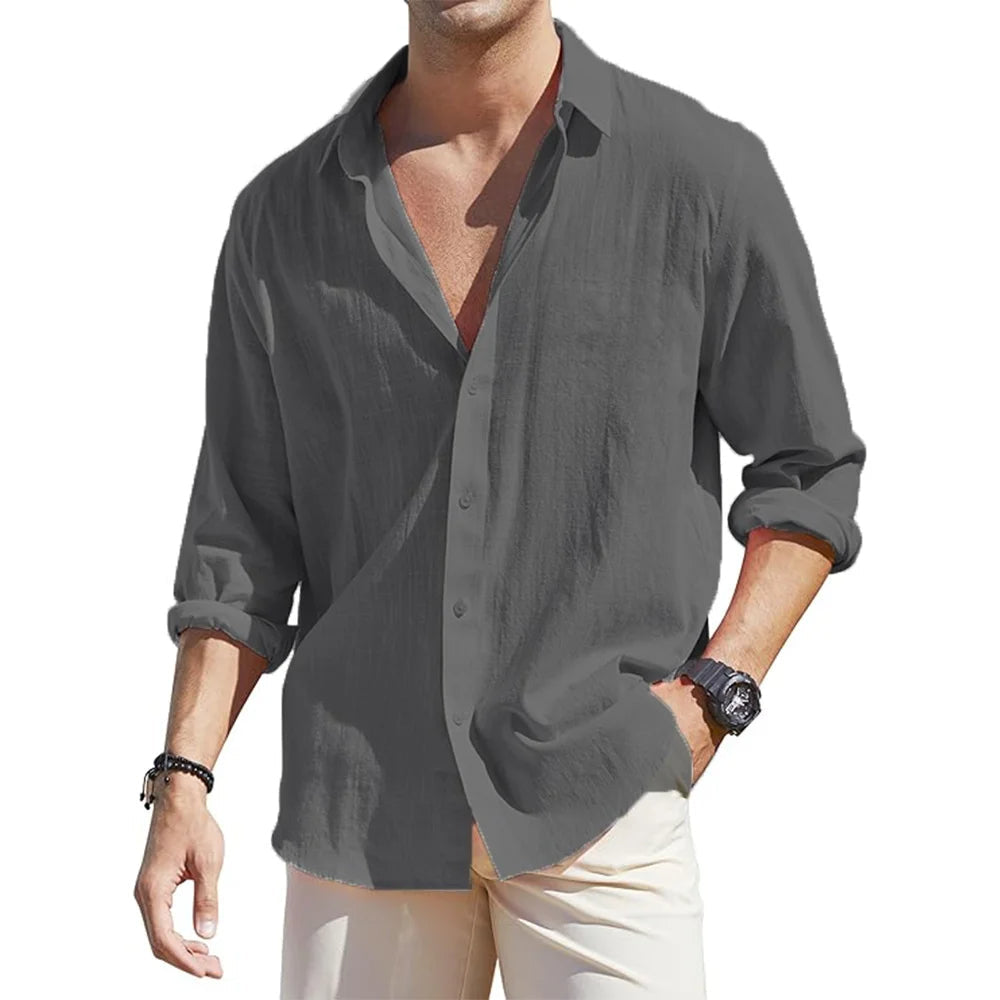 Linen Long-Sleeve Shirt | Lightweight & Breathable | Effortless Style