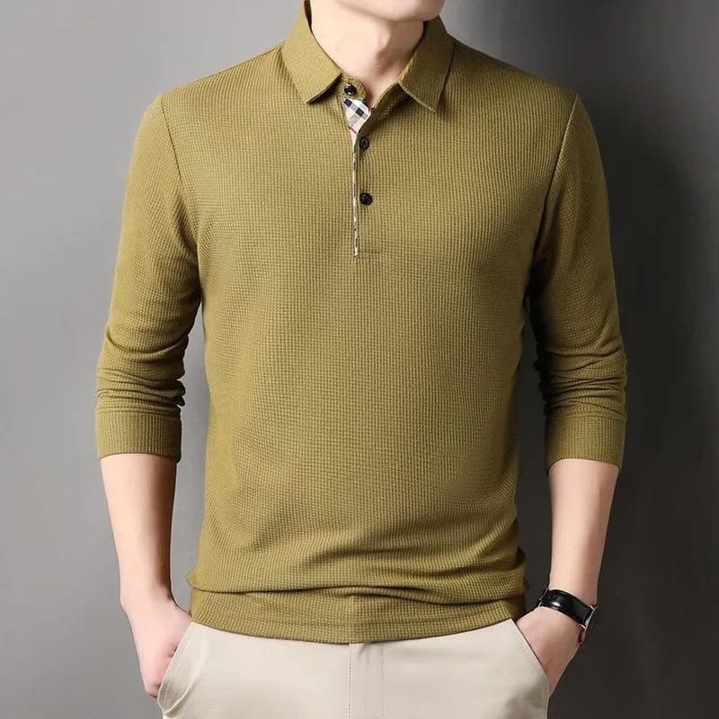 Men's Long-Sleeve Polo Shirt | Cotton Blend | Smart & Versatile