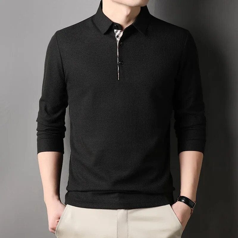 Men's Long-Sleeve Polo Shirt | Cotton Blend | Smart & Versatile