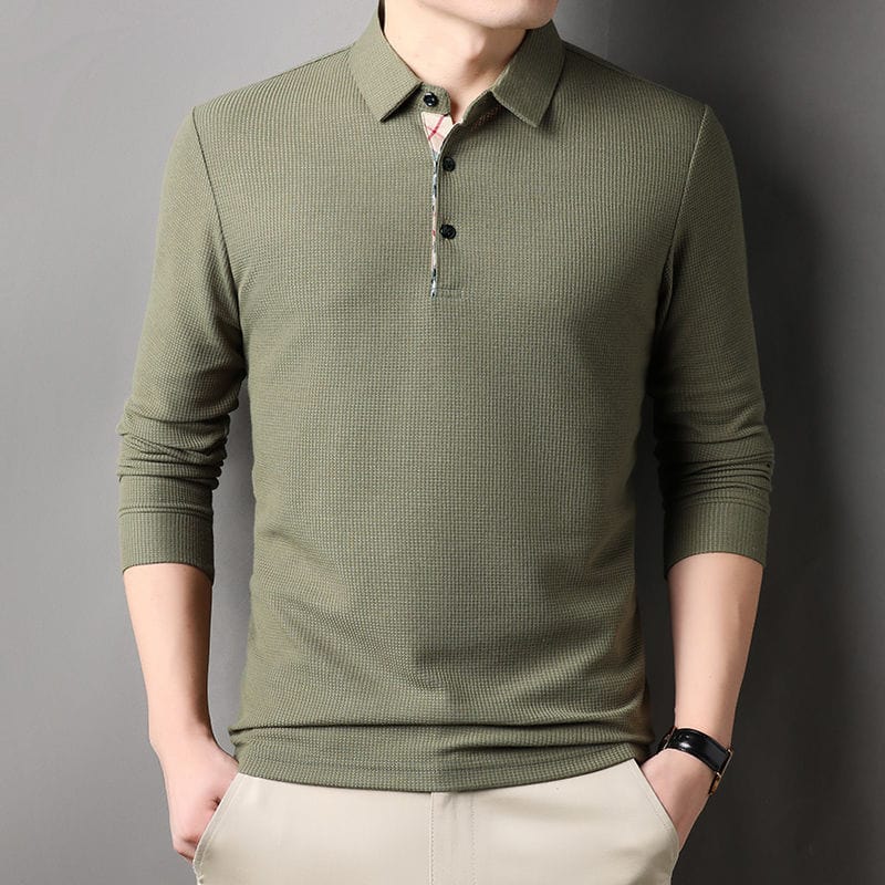 Men's Long-Sleeve Polo Shirt | Cotton Blend | Smart & Versatile