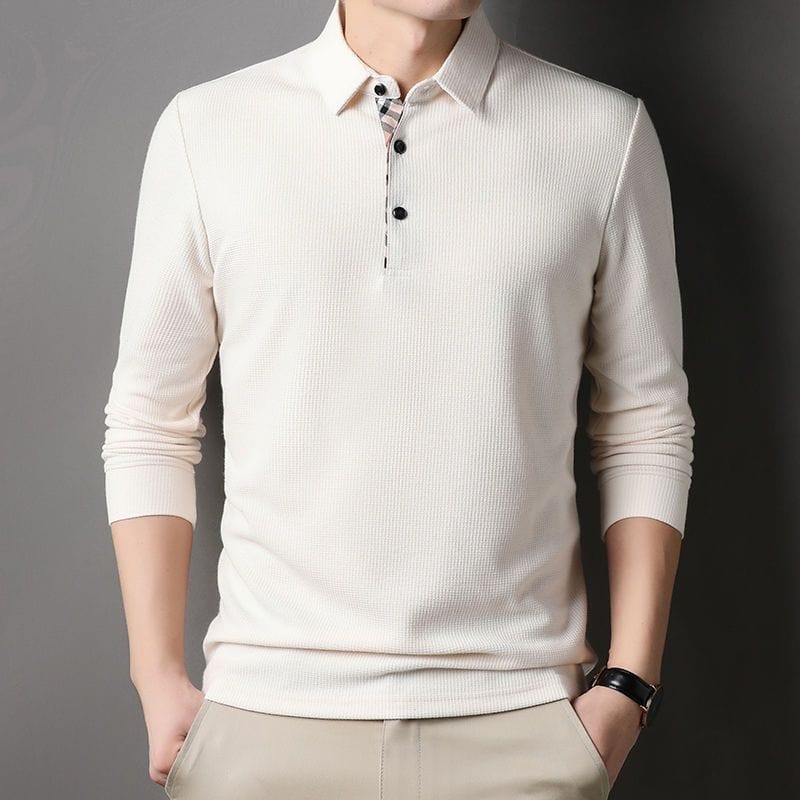 Men's Long-Sleeve Polo Shirt | Cotton Blend | Smart & Versatile