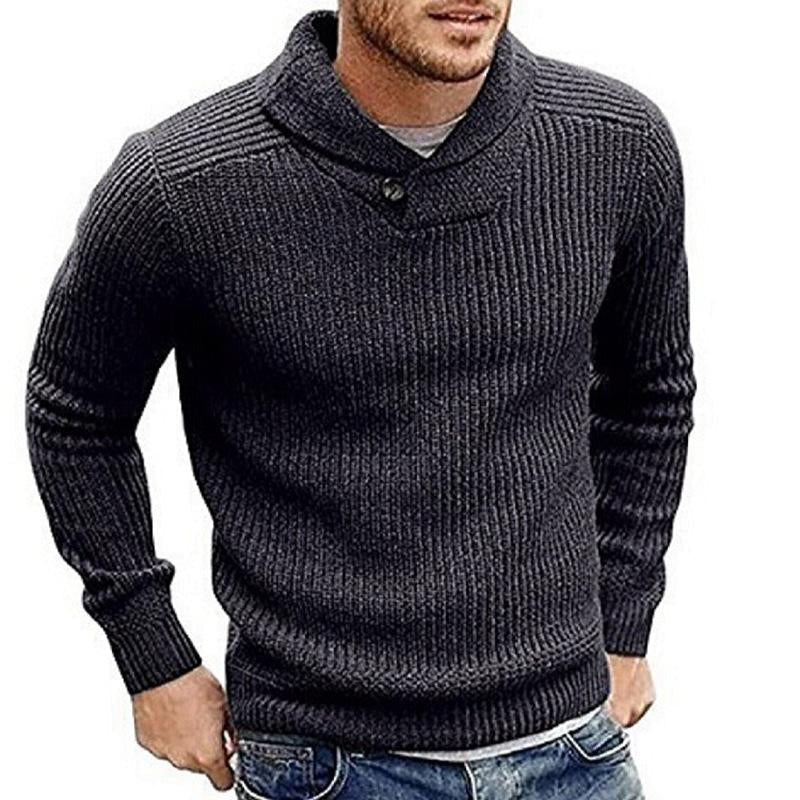 Shawl-Collar Knitted Sweater | Classic Fit | Warm & Stylish