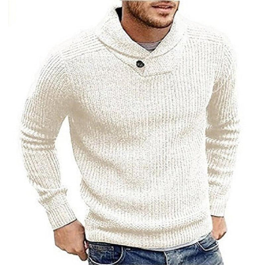 Shawl-Collar Knitted Sweater | Classic Fit | Warm & Stylish