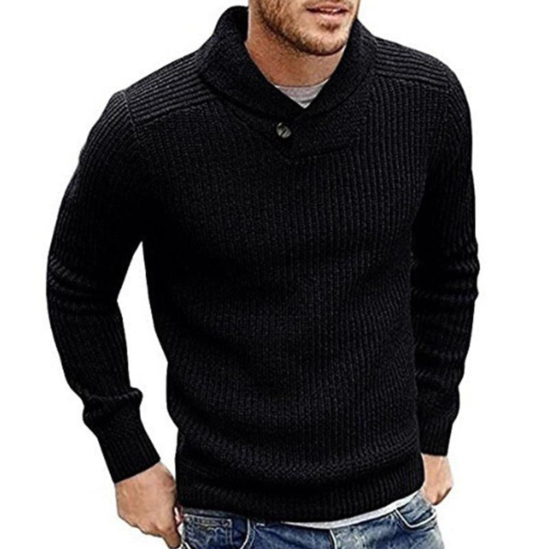 Shawl-Collar Knitted Sweater | Classic Fit | Warm & Stylish