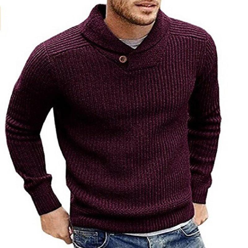 Shawl-Collar Knitted Sweater | Classic Fit | Warm & Stylish