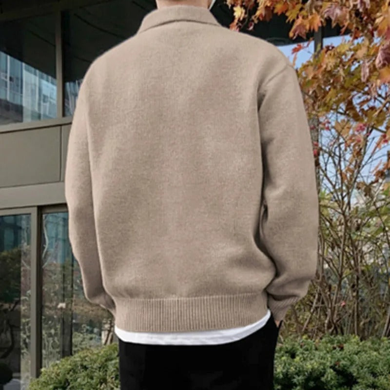 Relaxed-Fit Polo Sweater | Wool Blend | Soft & Stylish