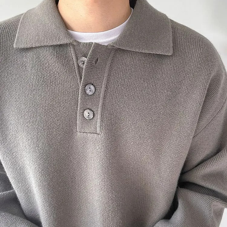 Knit Polo Sweater | Long Sleeve | Minimalist & Stylish