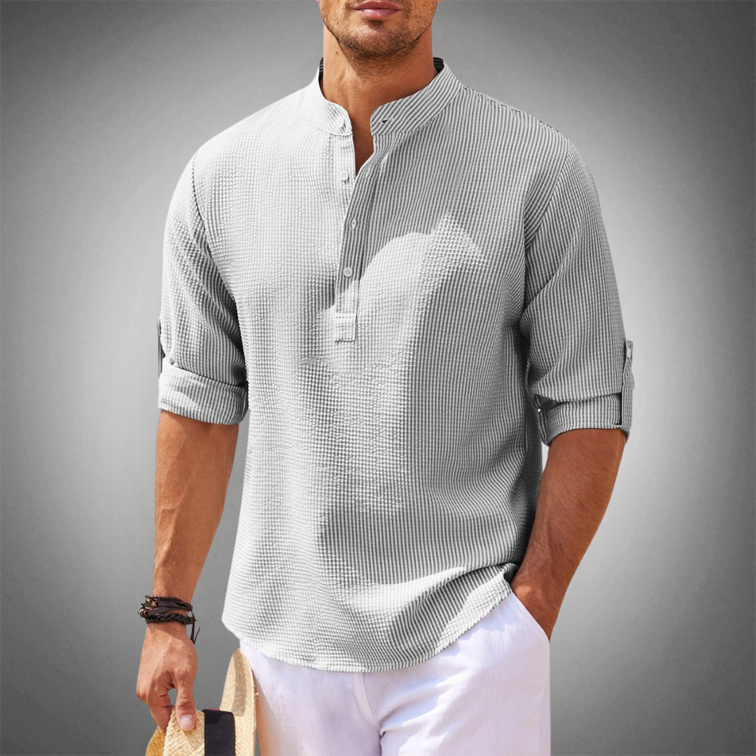 Linen Henley Shirt | Lightweight & Breathable | Casual Elegance