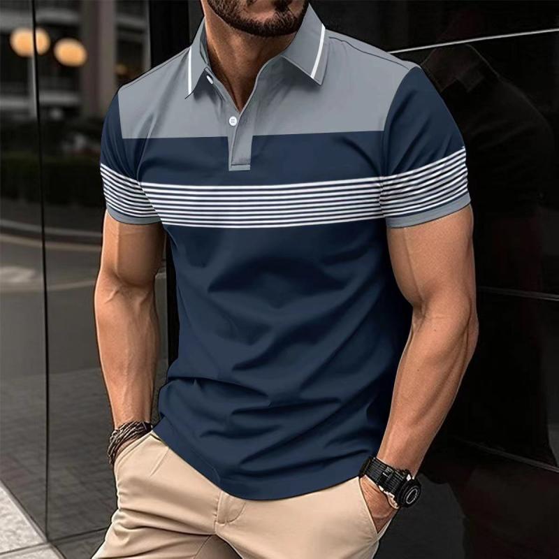 Striped Polo Shirt | Men's | Stylish & Breathable