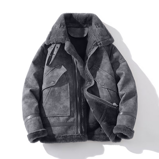 Shearling Aviator Jacket | Faux Leather | Warm & Stylish