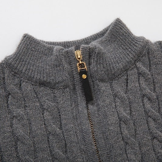 Ribbed Knit Sweater | Half-Zip | Warm & Stylish