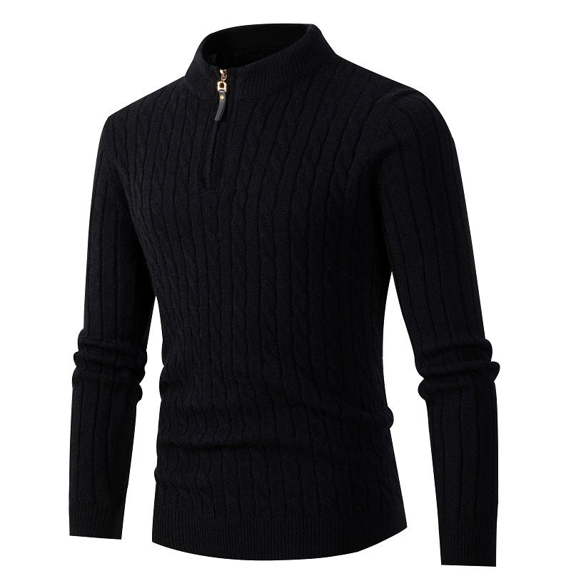 Ribbed Knit Sweater | Half-Zip | Warm & Stylish