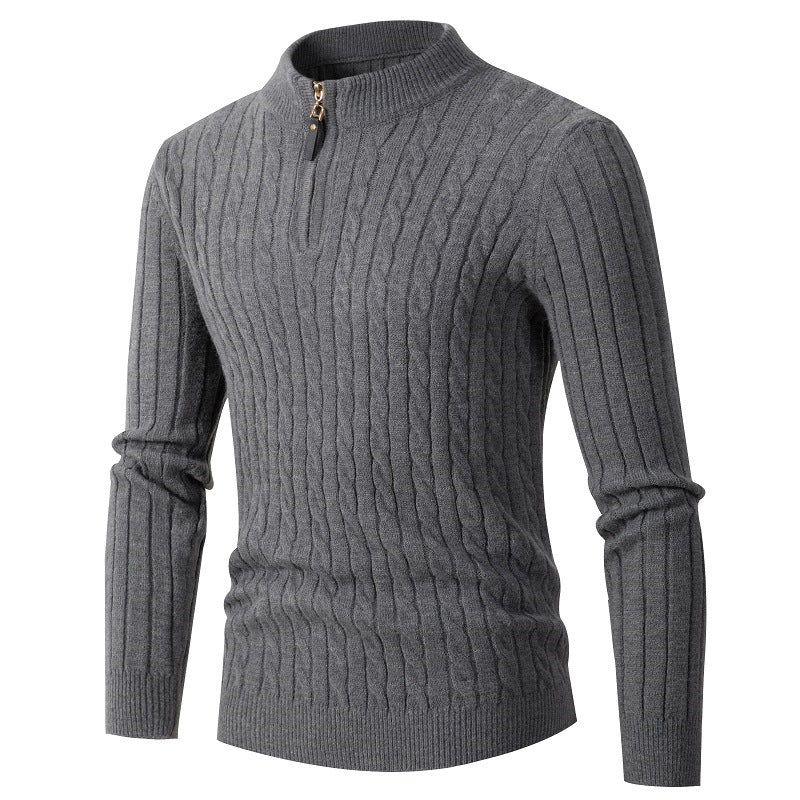 Ribbed Knit Sweater | Half-Zip | Warm & Stylish