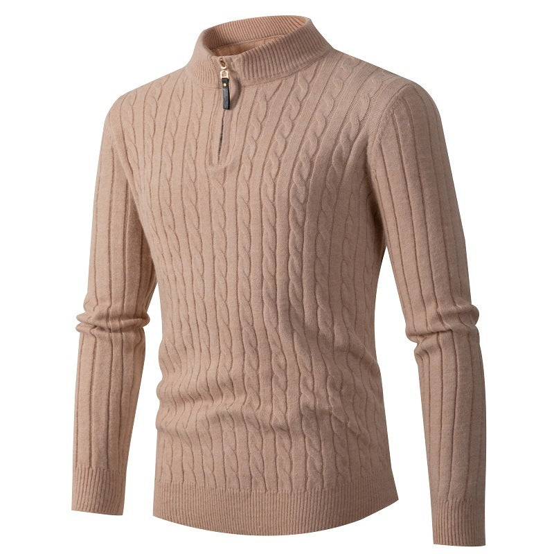 Ribbed Knit Sweater | Half-Zip | Warm & Stylish