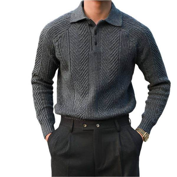 Men’s Knitted Polo Sweater | Elegant & Warm | Timeless Style