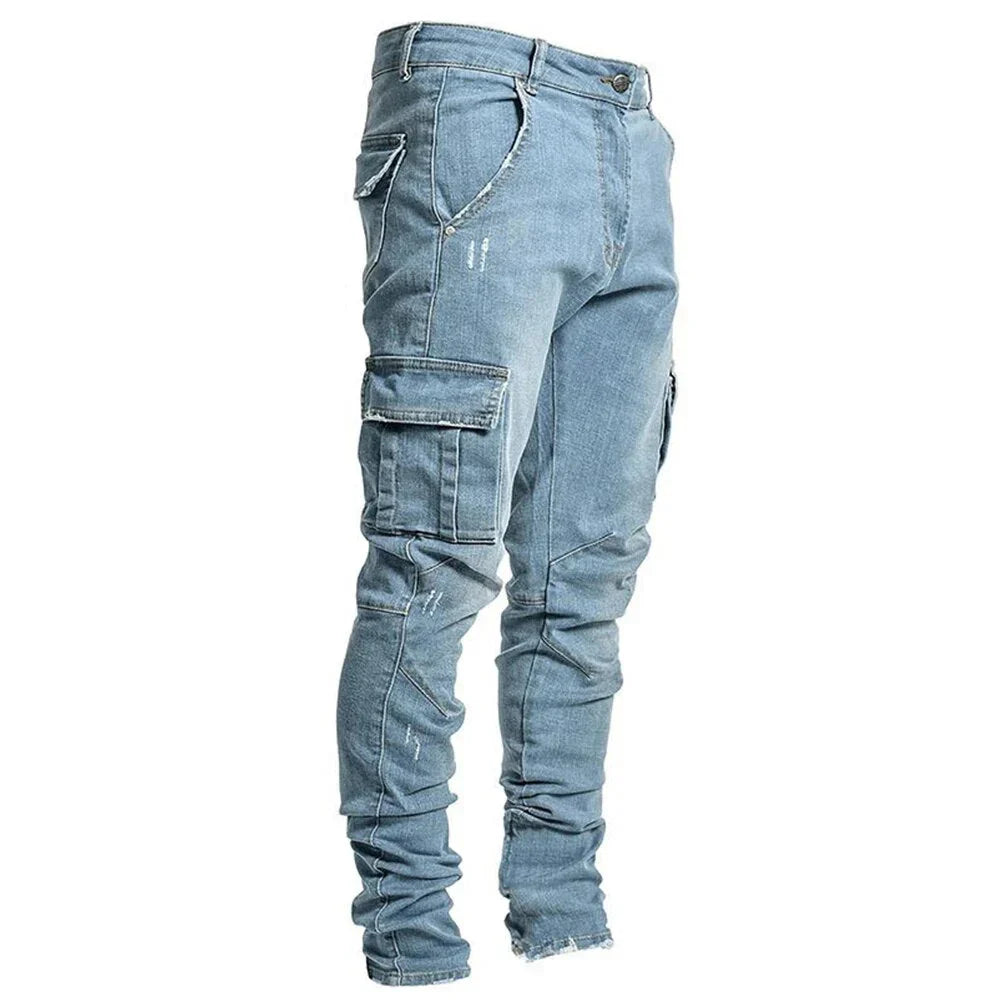 Men’s Slim-Fit Cargo Jeans | Stylish & Functional | Urban Streetwear